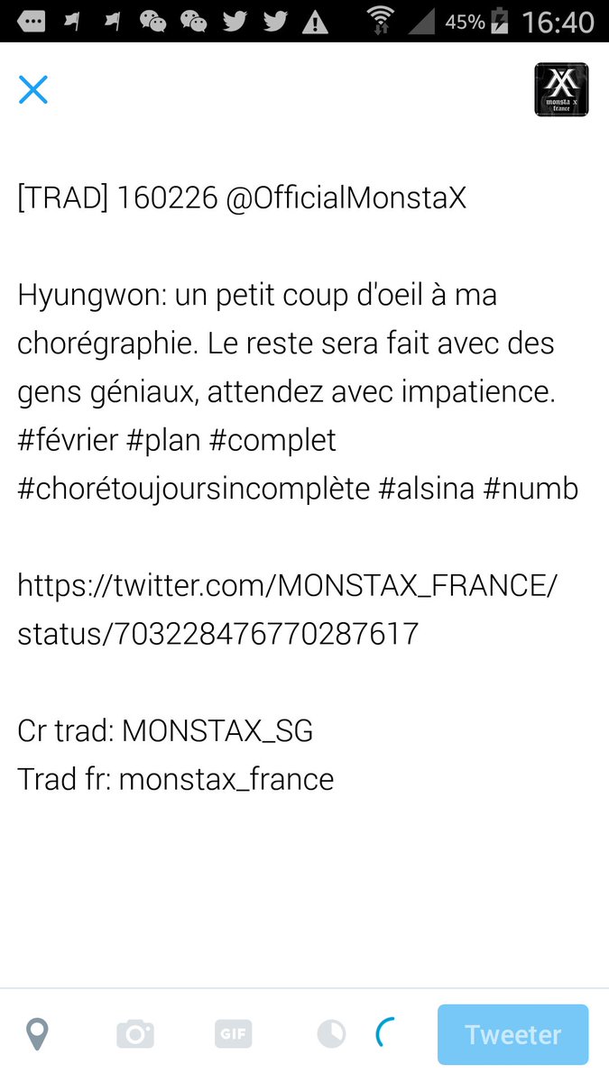 MONSTAX_FRANCE's tweet photo. [TRAD] 160226 @OfficialMonstaX 

Hyungwon: 

https://t.co/sPfcwxuvp4

Cr trad: MONSTAX_SG
Trad fr: monstax_france https://t.co/mjr6kv0ezZ