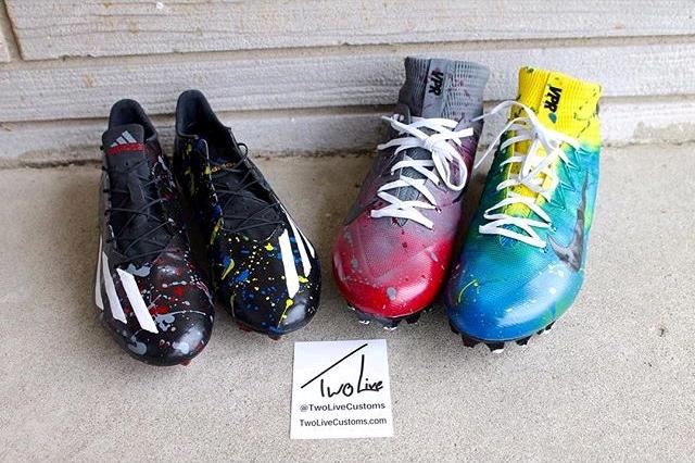 SportsCenter's tweet image. Ezekiel Elliott has custom cleats at combine to raise awareness for domestic violence victims. (via @EzekielElliott)
