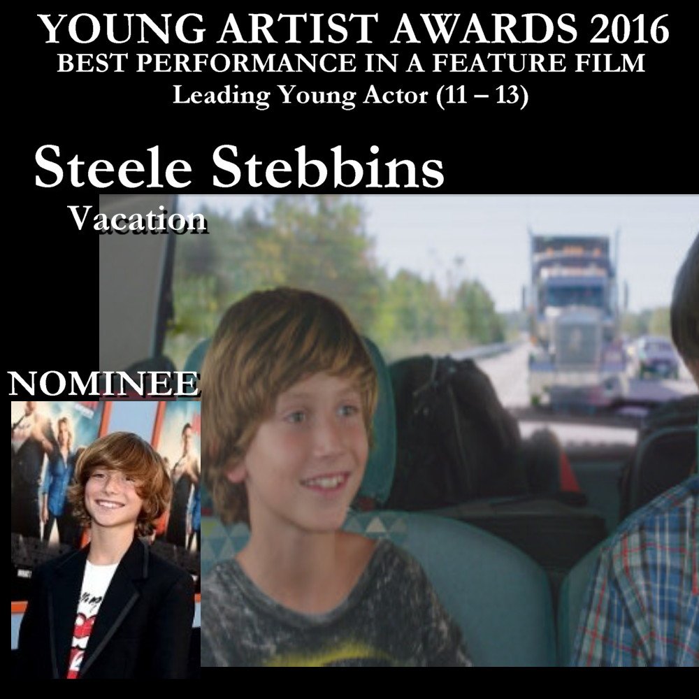 YoungArtistAwds's tweet photo. SPOTLIGHT ON NOMINEES: BEST PERFORMANCE IN FEATURE FILM Leading 11-13 @SteeleStebbins @vacationmovie https://t.co/FZMPA3GjtI