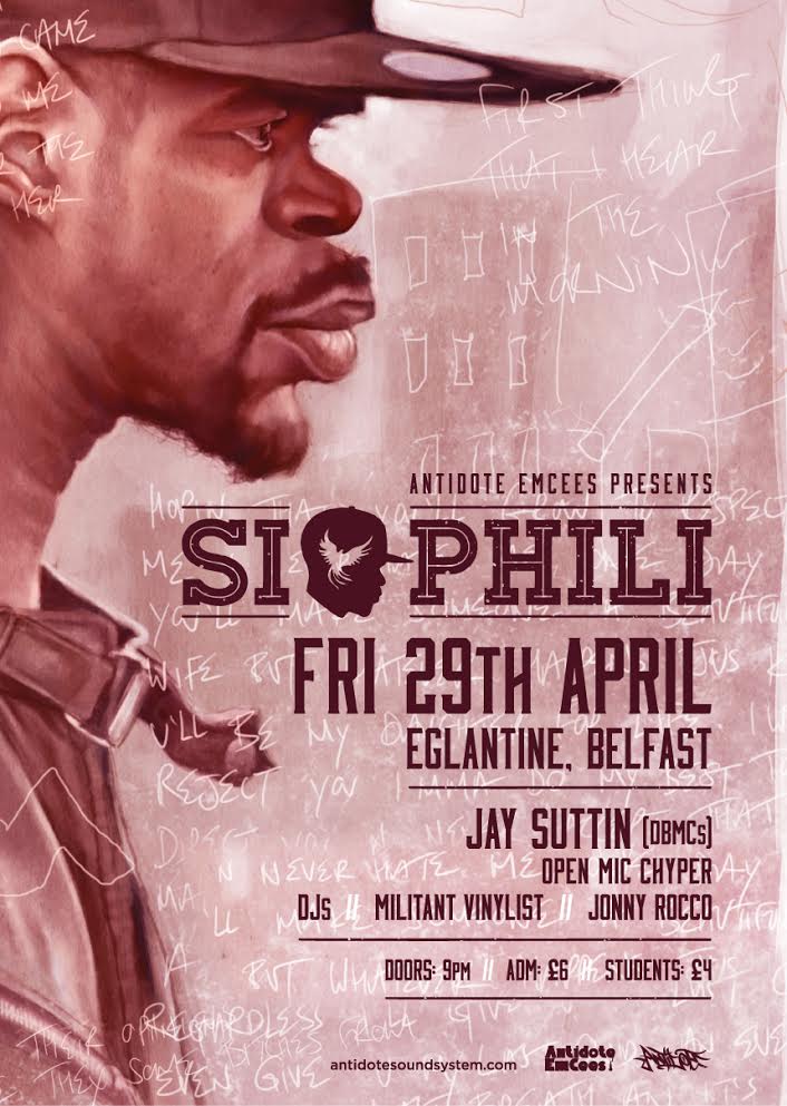 Antidote EmCees next event: Fri 29th Apr <a href="/eglantinebar/">Eglantine Bar</a> feat @SiPhili / <a href="/JaySuttin/">Jay Suttin</a> + open mic cypher #antidoteemcees