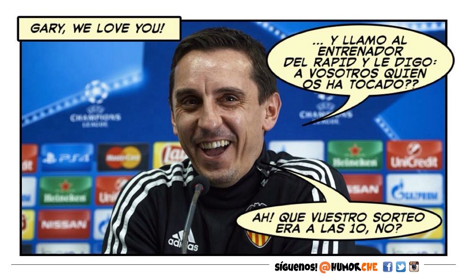 humorche's tweet photo. Gary...que cachondo eres! #EuropaLeague #rapidVCF #SorteoUEL #Amunt https://t.co/dwHYwLltui
