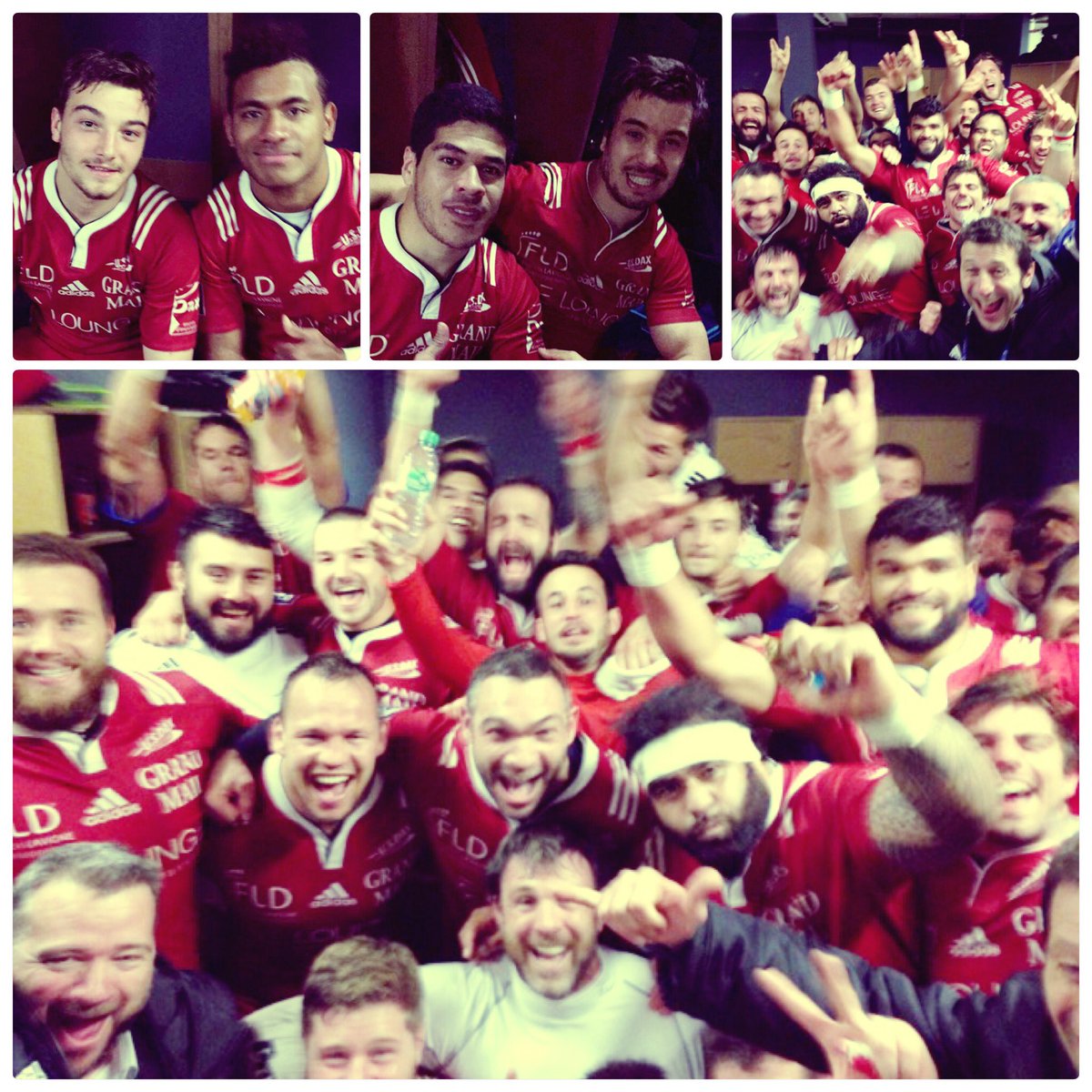 usdaxrugby's tweet image. Victoire dacquoise !!! AIX 23.- DAX 29 !!!
Les joueurs et le staff partagent leur joie avec nous !
