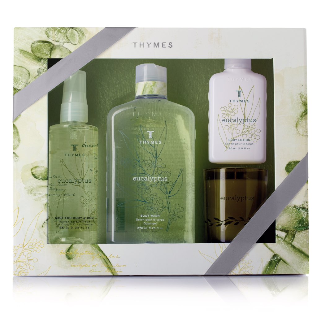 PatchouliRD's tweet photo. Nuevo gift set #Eucalyptus de Thymes. Mañana no estaremos laborando por el feriado de la independencia. https://t.co/XHfZadliua