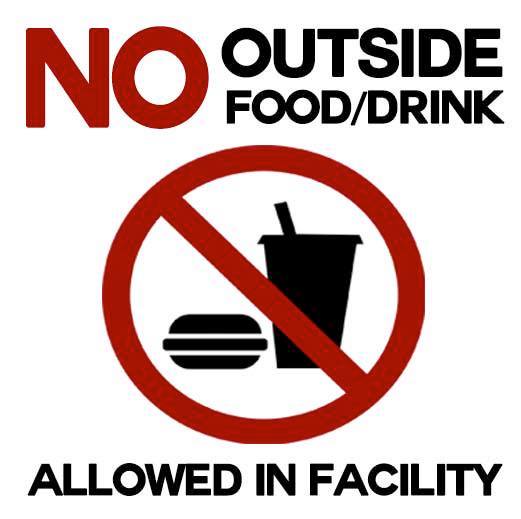 Image result for no outside food or drink sign