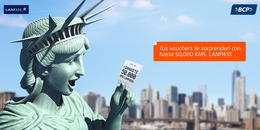 BCPComunica's tweet photo. En marzo, tus vouchers de compra con tus Tarjetas BCP LANPASS y Débito BCP, te regalan miles de KMS. LANPASS. https://t.co/kPfadhsP3d