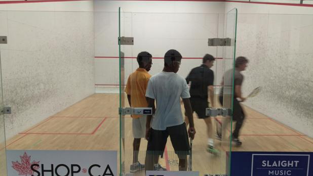 UrbanSquash_TO's tweet photo. #JonathonPower showing Husam and Rashanti how it's done! To donate: https://t.co/FKgWsqehkS #charity #squash #legend https://t.co/lHXyPxIWaI