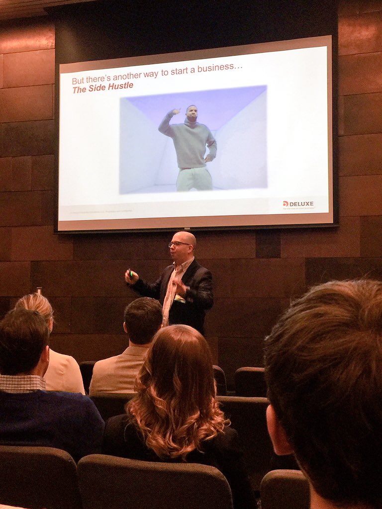 StudentAdSummit's tweet photo. "I encourage you to consider the side hustle" - @AdamDince #SASadvice https://t.co/l7c6J9auDJ