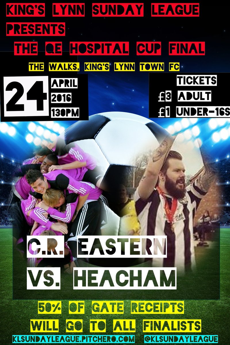 <a href="/William23202532/">Gaywood Athletic FC</a> v <a href="/HeachamSundayFc/">Heacham Sunday FC</a> at <a href="/officialKLtown/">King's Lynn Town FC</a> #QEHospitalCup