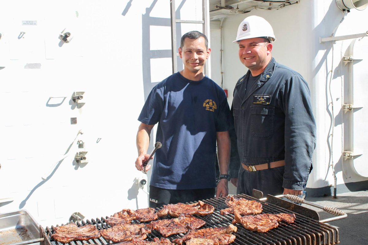 SurfaceWarriors's tweet photo. #USSCapeStGeorge Chief's Mess treated the crew to a hearty lunch aboard the ship yesterday #CG71 https://t.co/oYZe7dLTB4