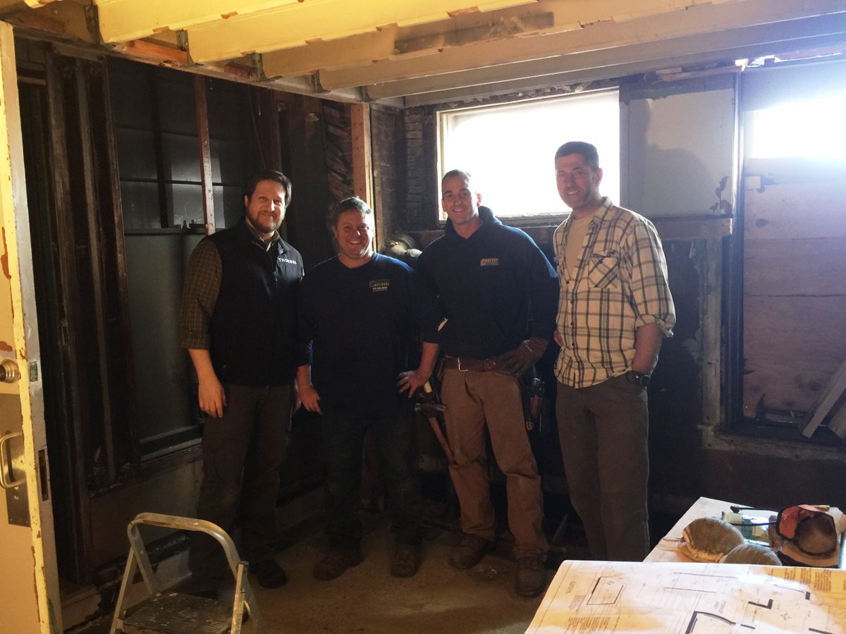 Monster renovation happening in 1F men's bathroom.  Just found windows circa 1873.