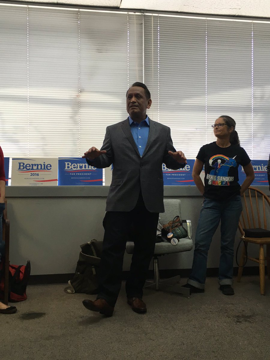 TarahCNA's tweet photo. It's a pleasure to hear @gilcedillocd1 speak about his commitment to electing Bernie Sanders here in San Antonio, TX https://t.co/VRBv0lywNi
