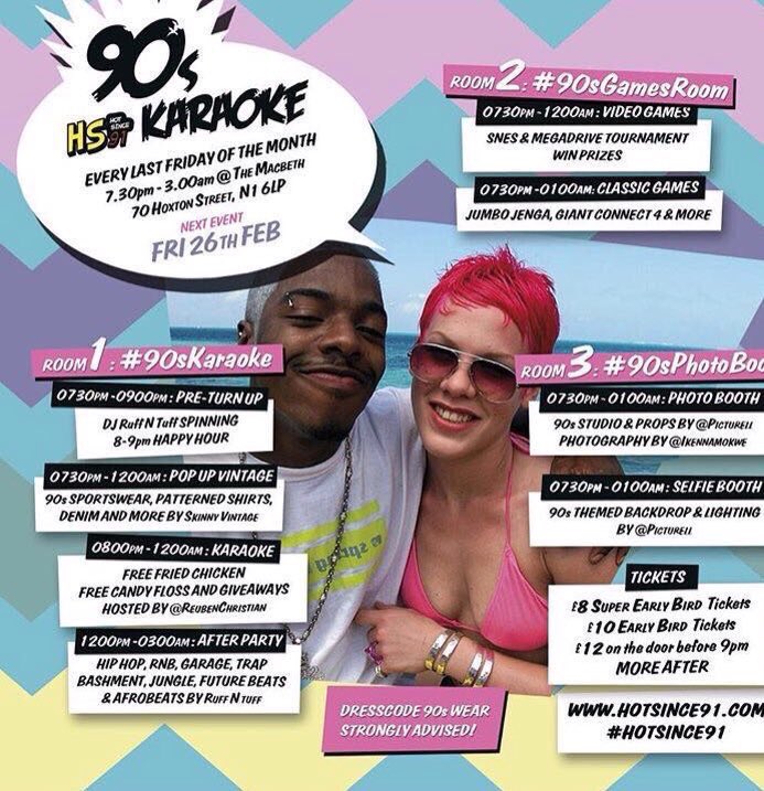 EarVentOnline's tweet photo. The last Friday of the month is here for #HS91 @hotsince91, 90s Karaoke at @TheMacbeth. Tix OTD 🎤 https://t.co/Kixxamrfu8