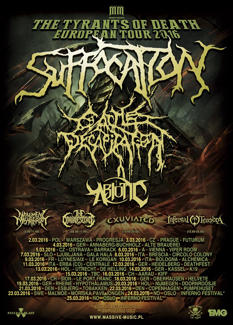 Death metal overloards SUFFOCATION take over europe 2016! 
youtube.com/watch?v=LcUsPi…

#TyrantsOfDeath2016 #suffocation