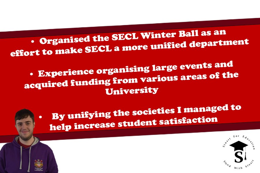 StandwithStuart's tweet image. Stuart is the only choice for VP Education, here’s why. #StandwithStuart #KentVotes