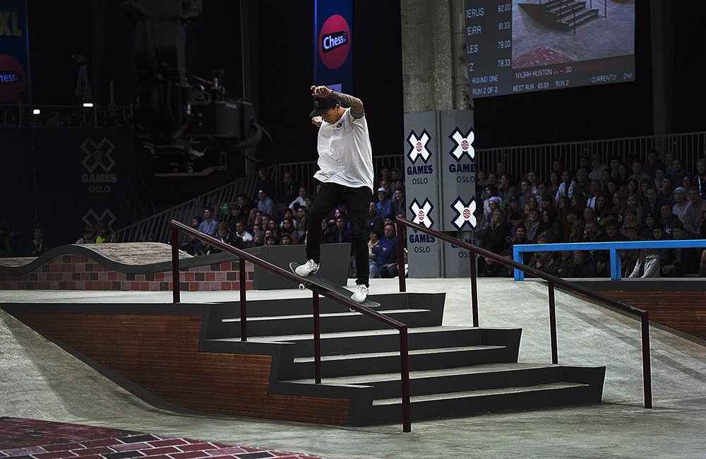 DopaminaCo's tweet photo. @nyjah & @shanejoneill throw down flawless runs to claim @XGames Gold & Silver! #DPMN #DopaminaCo #XGamesOslo https://t.co/lPaSCSekZD