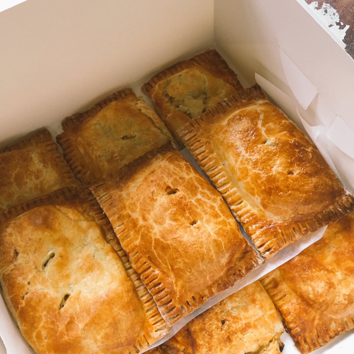 Yummy gf, veggie pasties for Macmillan charity do tonight :-) xx