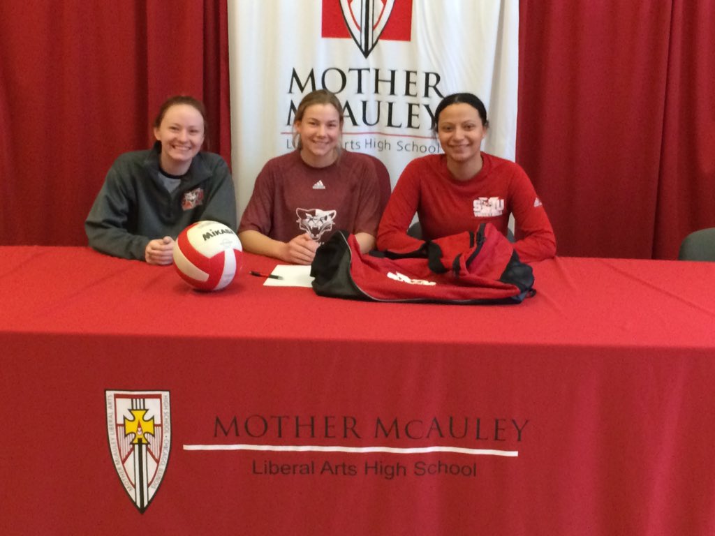 McAuley_VB's tweet photo. Congratulations to our very own Emily Mayer who signed with St. Xavier University today! #MacProud #WayToGoEm https://t.co/YWq4nxF8FO