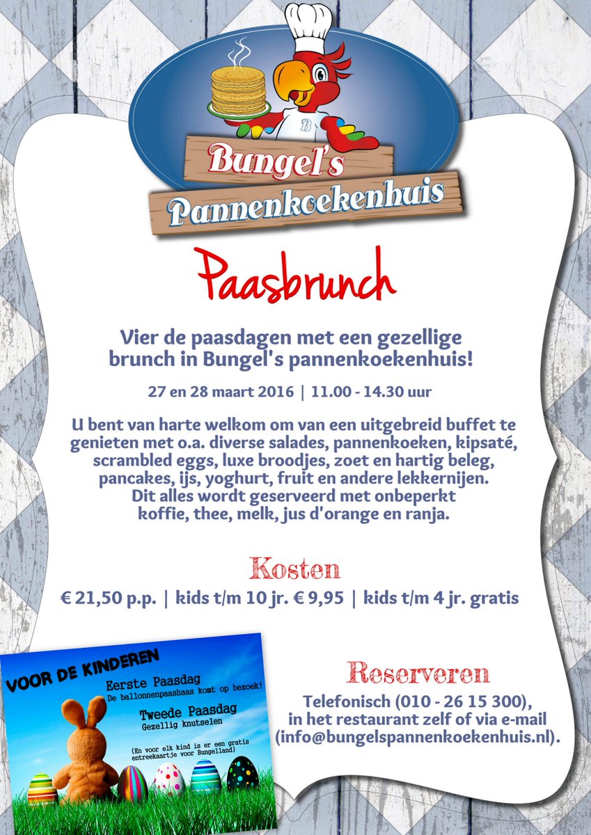 Gezellige en uitgebreide #paasbrunch op beide #paasdagen in ons #pannenkoekenrestaurant in #Capelle!