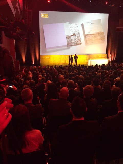 zumtobelgroup's tweet photo. Proud to be on stage receiving an #iFgoldaward for the #zumtobelgroup #AnnualReport by #jamesturrell https://t.co/jYQhGEUV4Y