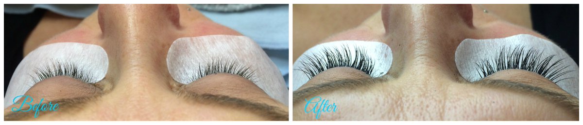 NovaLash before &amp; after. Oil/water resistant adhesive, no damage, long lasting #eyelashextensions #NovaLash #yegspa