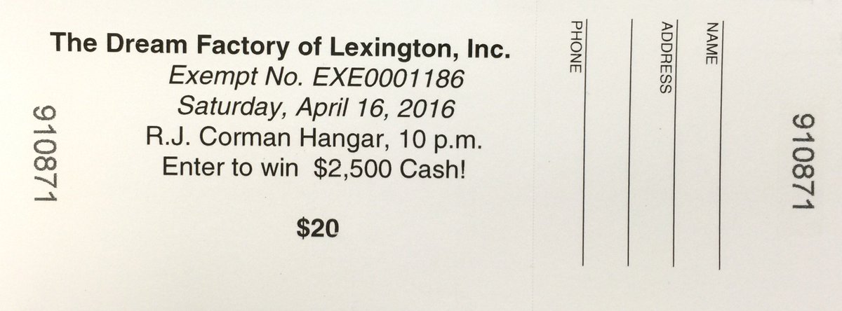 LexDreamFactory's tweet photo. 2016 Gala Raffle Tickets $20 for a chance at $2500.00
Contact us on Twitter https://t.co/IeDhlaqQV4