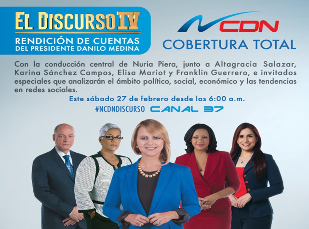 cdn37's tweet photo. Mañana 27, el #DiscursoIV, desde las 6am con invitados que analizarán diversos ámbitos. #NCDNDiscurso https://t.co/aZLOgIRlZS