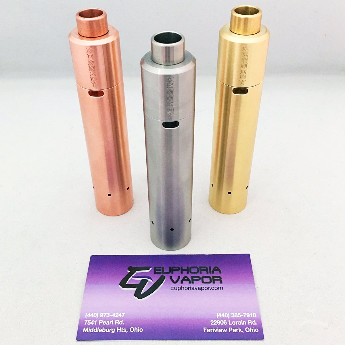 EuphoriaVaporOH's tweet photo. The Kennedy Ruby Mod has made its way in! Available in brass, stainless and copper. #Ejuice #Vape #New #RubyMod https://t.co/u6jBUoeHDl
