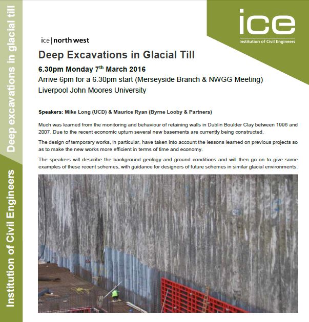 ICE_NWGG's tweet photo. 6.30pm Mon 7th March'16 @ICE_Merseyside @ICENorthWest @LJMU James Parsons Bldg L3 3AF Deep Excavations Glacial Till https://t.co/dv2ZNfl8rV