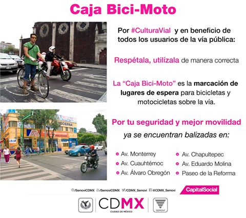 nicolerisas's tweet photo. Identifica y respeta la #CajaBiciMoto para mejorar el orden de la vía en #CDMX @HectorSerranoC 
@LBallesterosM https://t.co/oU1EXhbfIE