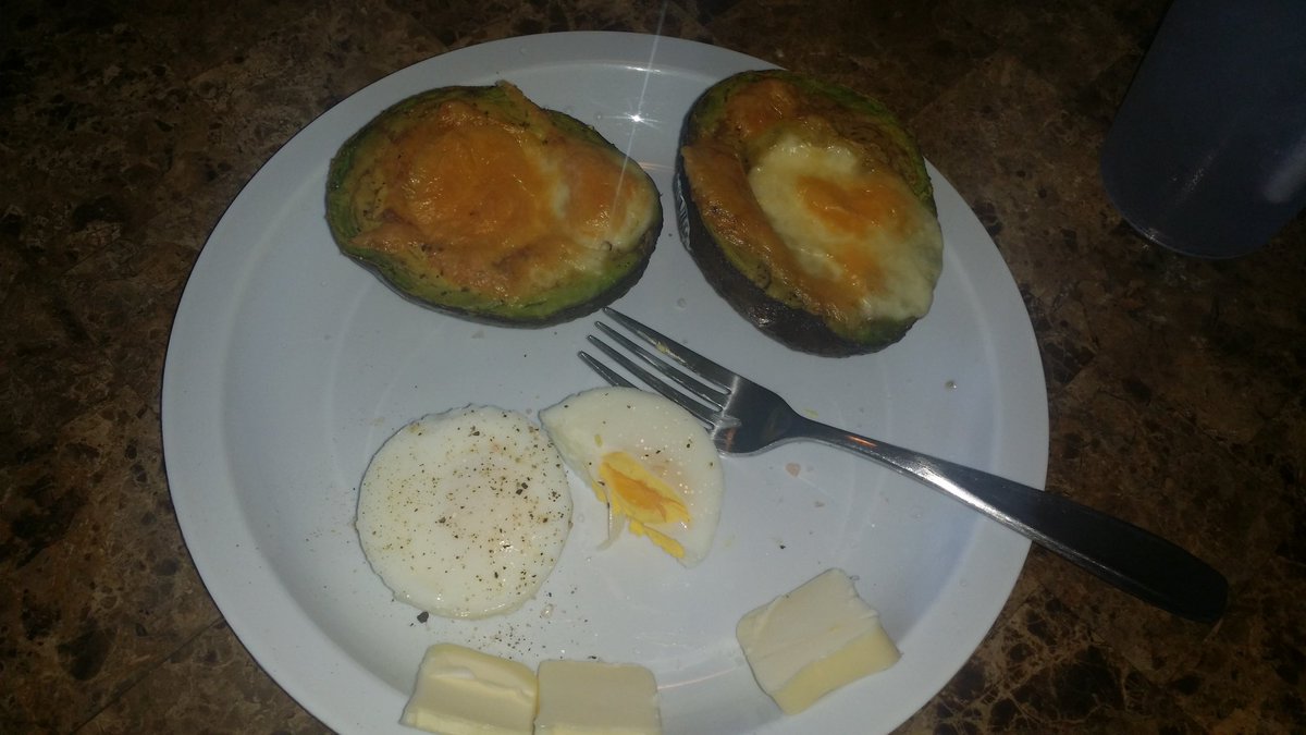 daryljfoskey's tweet photo. RT https://t.co/dGBsQj9UCT My delicious #keto #lchf lunch! Avacados w/ melty cheese &amp; poached eggs w/ butter. #yu… https://t.co/q4842PoQ3w