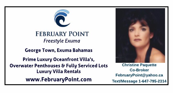 February_Point's tweet image. February Point #freestyleexuma For pricing on all Real Estate being offered Incl. Lots, Contact Christine Paquette