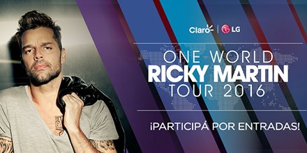 LG_Argentina's tweet photo. Twitteá tu frase favorita de un tema de Ricky Martin + #RickyconLG #SoyClaroClub , mencionanos, juntá rt's y ganá! https://t.co/WXG9y6OIZL