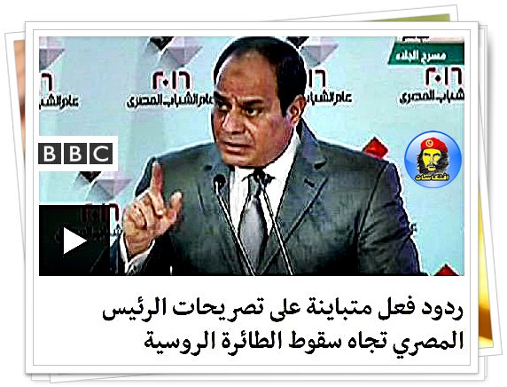 ردود فعل متباينة على تصريحات الرئيس المصري تجاه سقوط الطائرة الروسية 