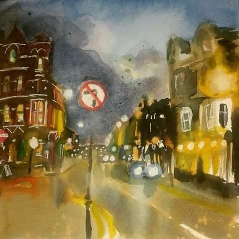 TheClarenceBury's tweet photo. Look at this amazing piece of artwork painted by our lovely friend @croxcrocker 😍what a lovely building on the left! https://t.co/x8MLQ3ZTcI