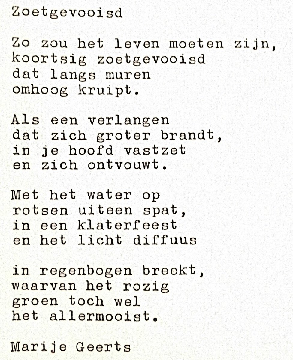 MarijeGeerts's tweet photo. #thoughtry #nr166 #gedicht #poezie #leusden #versje #dichter #typemachine #zoetgevooisd #leven #passie #regenboog https://t.co/EG5hfWXKLd