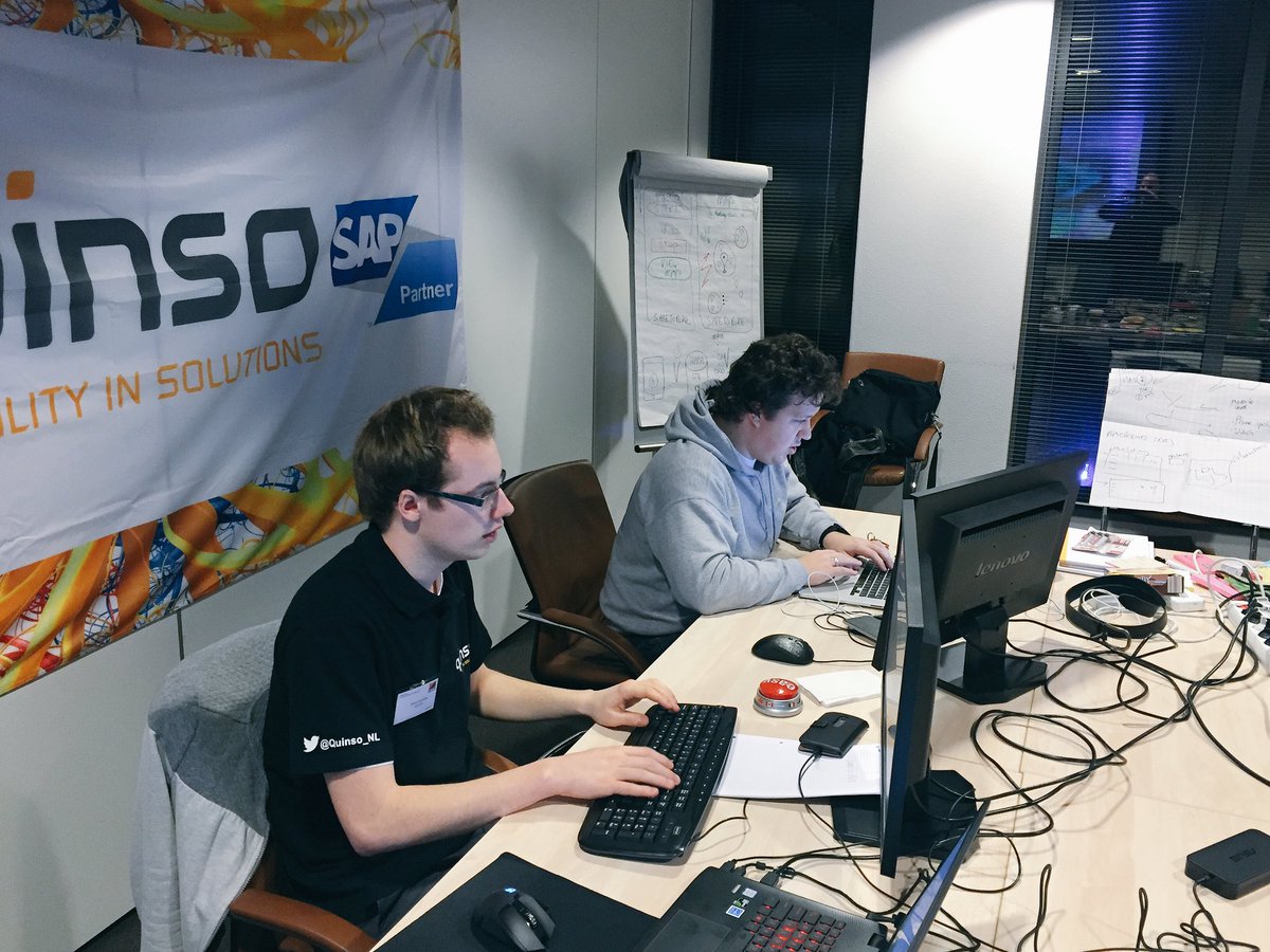 ksleuwen's tweet photo. 2:54 - The Coding continues #code4good #hackathon #saphcp #quintech https://t.co/wZGbEt8x0A