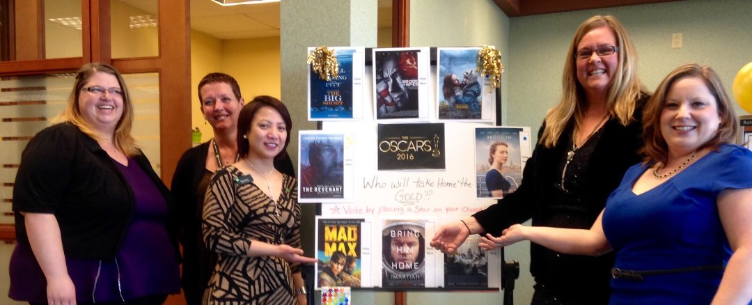 ECamlop's tweet photo. Lots of fun today #TDFRIDAY #Oscar2016 #Oscars celebration @BrianGervais_TD @HeatherWagnerTD @elliss5 #HTTW1FORUM https://t.co/zKCBqmnZU0