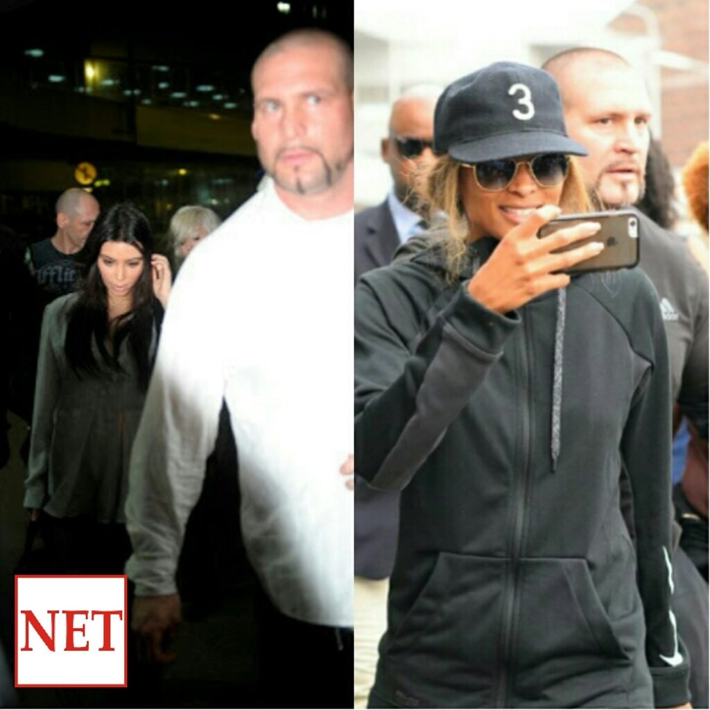 theNETng's tweet photo. Looks like @kimkardashian &amp; @ciara share one thing in common in their arrival photos. Can you guess? #LLAM3 #NETng https://t.co/x5kYT2UBqO