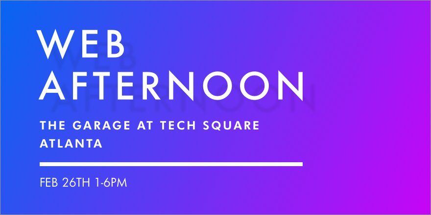 WebAfternoon's tweet photo. @StrongboxWest presents the official #WebAfternoon Design Edition Afterparty at @thespenceatl on 2/26 at 6:30p! https://t.co/Ql9dVBBGvI