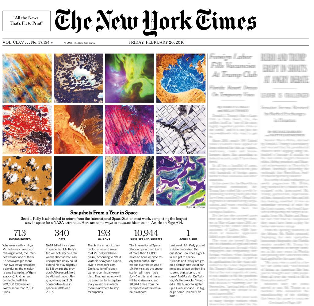 NASA's tweet photo. .@NYTimes featured 12 @Instagram pics from @StationCDRKelly's #YearInSpace. See them all: https://t.co/qp3LupmLvj https://t.co/6ldcj7O7A7