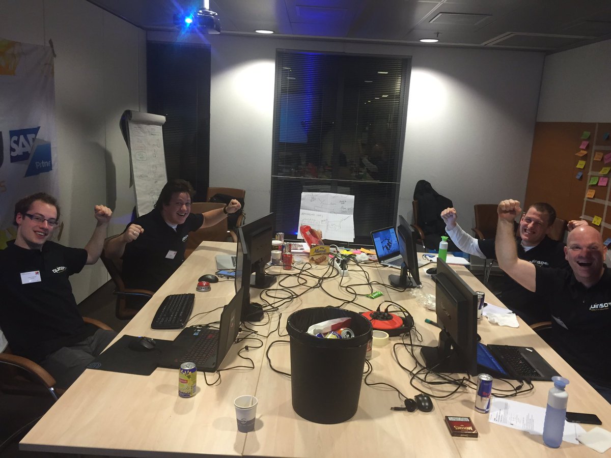 ksleuwen's tweet photo. 22:39 Break Through Momentje! #code4good #hackathon #saphcp #quintech https://t.co/ecu70zmmXD