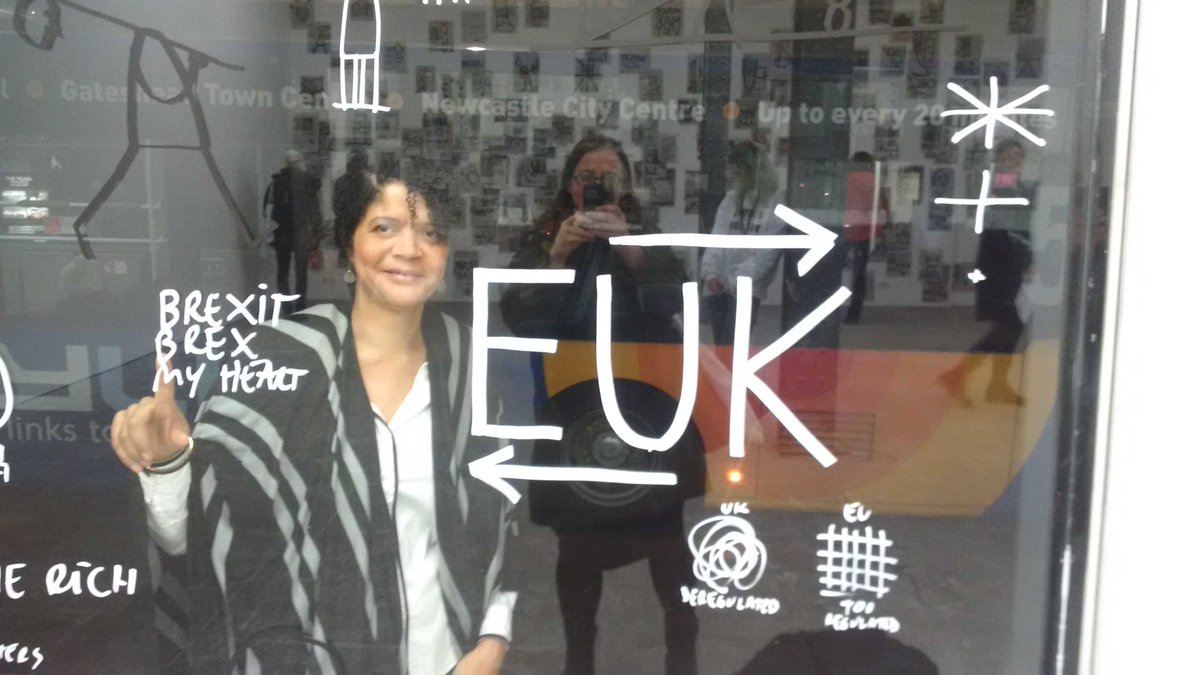 ChiOnwurah's tweet photo. In Newcastle's @n_b_project Romanian artist Dan Perjovschi sums up how I feel about #UKinEU for @avfestival #AV2016 https://t.co/BQHSpgerMn