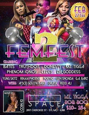 Kourtwitakay's tweet photo. This is the largest Female hip hop showcase in the Midwest .. #Femceenation #Femfest2 tomorrow !!! https://t.co/OtRf6gdle8