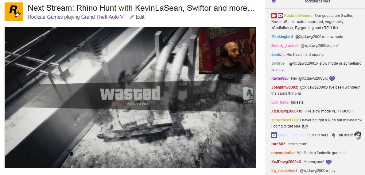 RockstarGames's tweet image. [LIVE] Rhino Hunt
Swiftor in the tank VS Everyone
twitch.tv/rockstargames
gaming.youtube.com/watch?v=I5YZK6…
#GTAOnline