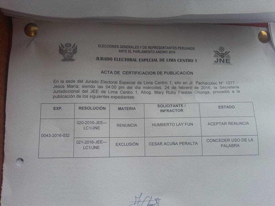 EliZea_derecho's tweet photo. Bueno si pasan por alto la ley, escribir mal nombre d Humberto Lay Sun es una "anécdota" para JEE
#LayFun https://t.co/7dvdEZdkTU