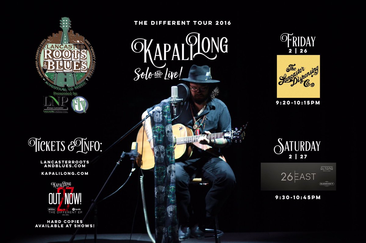 KapaliLong's tweet photo. #Hawaii s Kapali Long@LancRootsBlues PERFORMING TONIGHT @ #TheLancasterDispensingCo On@ 9:20pm #lrb2016 #folk #Blues https://t.co/hEOFjCJW0E