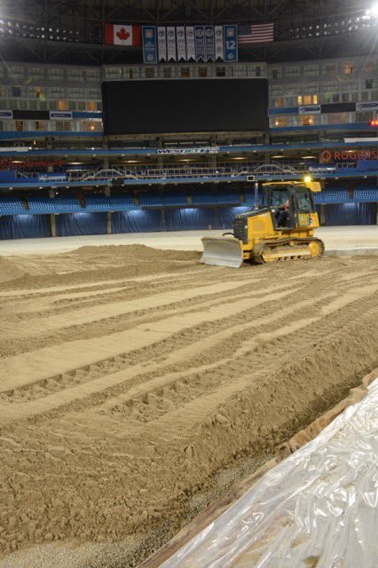 BlueJays's tweet photo. Infield update: The "Big Fill" is underway!! https://t.co/6cD7xWOW41