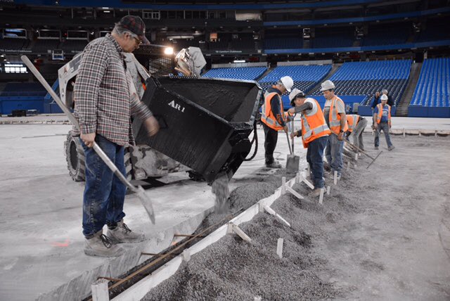 BlueJays's tweet photo. Infield update: The "Big Fill" is underway!! https://t.co/6cD7xWOW41