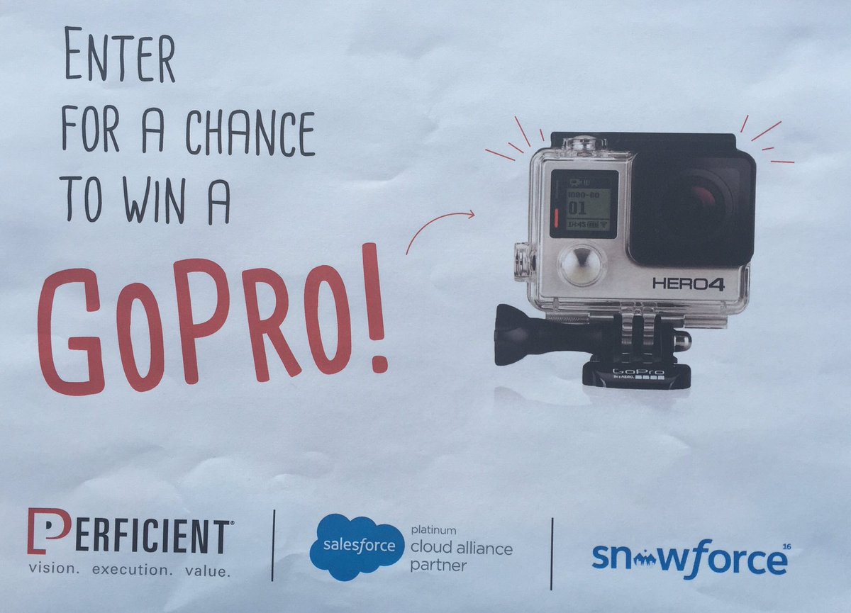 danieljpeter's tweet photo. Thanks @PRFTSalesforce for the @GoPro! Excited I won the contest, woo hoo! #Snowforce16 https://t.co/ohdiTMoCFu