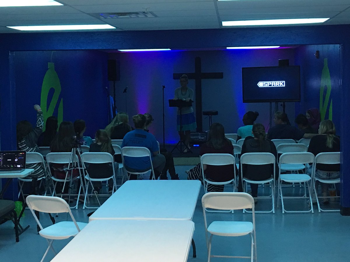 Thoop317's tweet photo. My wife taking some time to talk to some of our teen girls in small groups. #ministry #cbcexplode https://t.co/1z0fIbgoKl